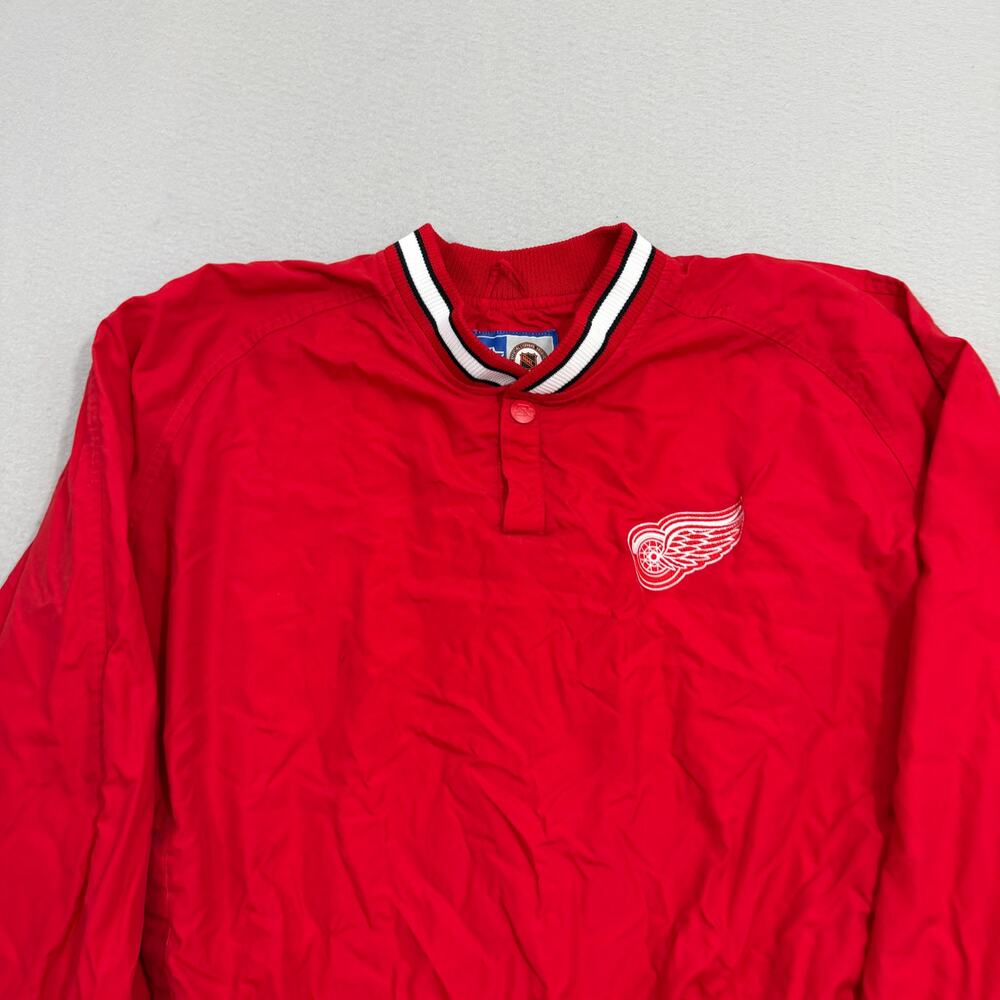 Vintage Detroit Red Wings Windbreaker Pullover Men's Large Red NHL Hockey 90s - Picture 2 of 9
